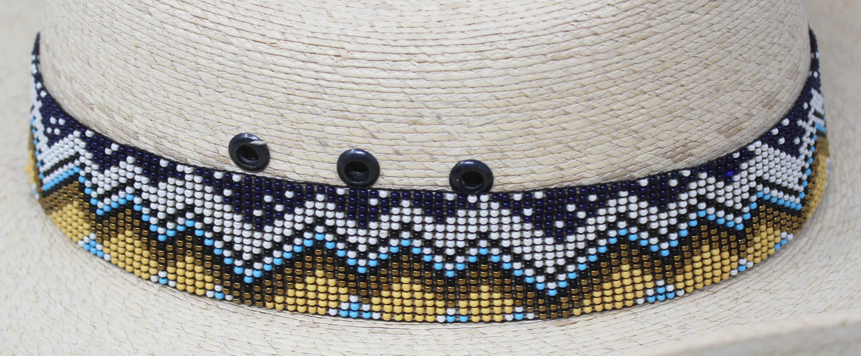 Western 1-1/4" Wide Unisex Handmade Beaded Rodeo Stretchy Elastic Hat Band 24RSE01