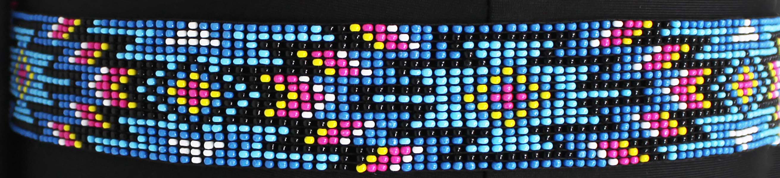 Western 1-1/4" Wide Unisex Handmade Beaded Rodeo Stretchy Elastic Hat Band 24RSE01