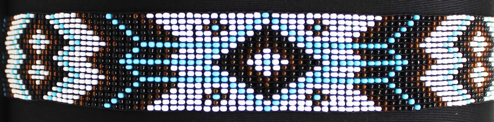 Western 1-1/4" Wide Unisex Handmade Beaded Rodeo Stretchy Elastic Hat Band 24RSE01