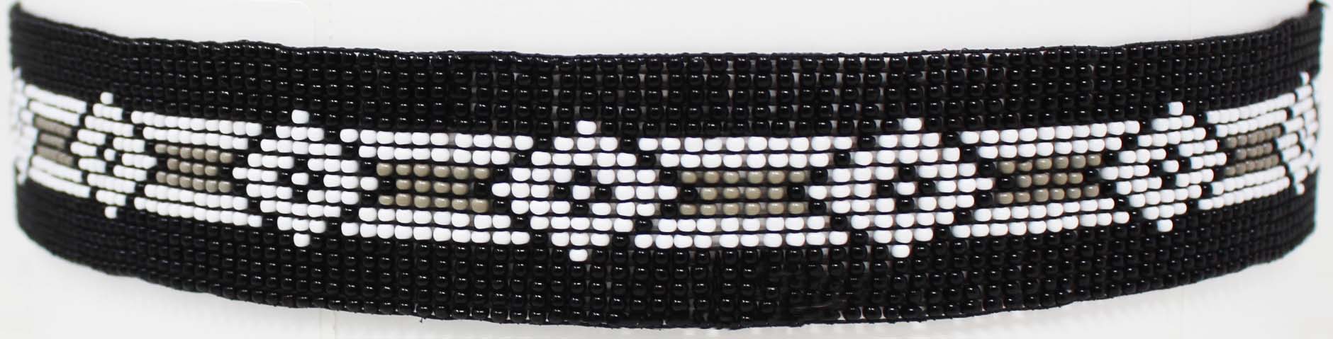 Western 1-1/4" Wide Unisex Handmade Beaded Rodeo Stretchy Elastic Hat Band 24RSE01