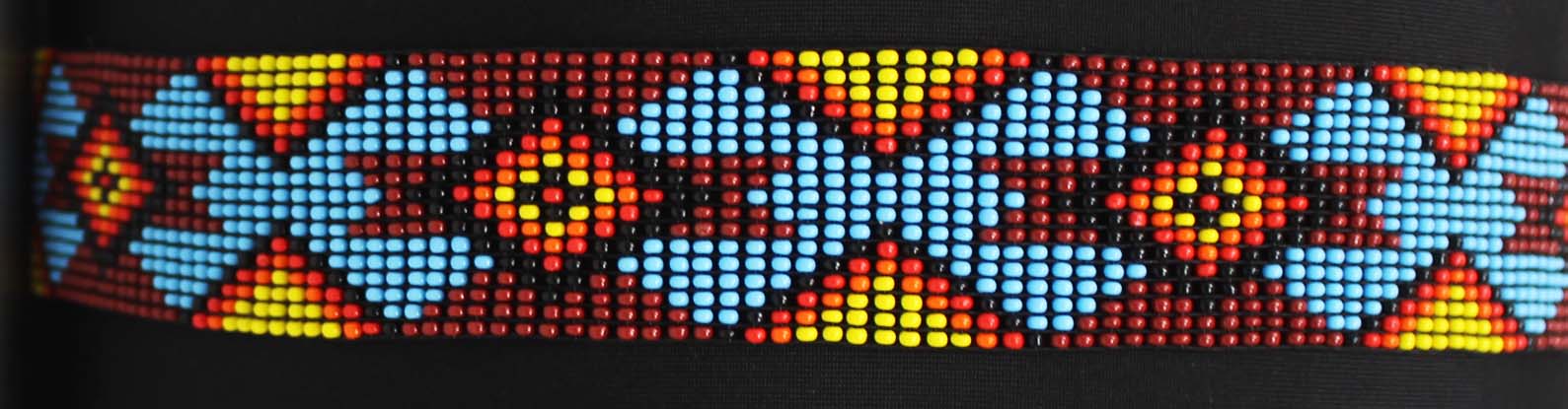 Western 1-1/4" Wide Unisex Handmade Beaded Rodeo Stretchy Elastic Hat Band 24RSE01