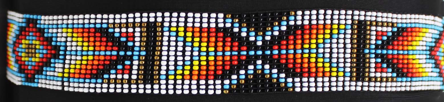 Western 1-1/4" Wide Unisex Handmade Beaded Rodeo Stretchy Elastic Hat Band 24RSE01