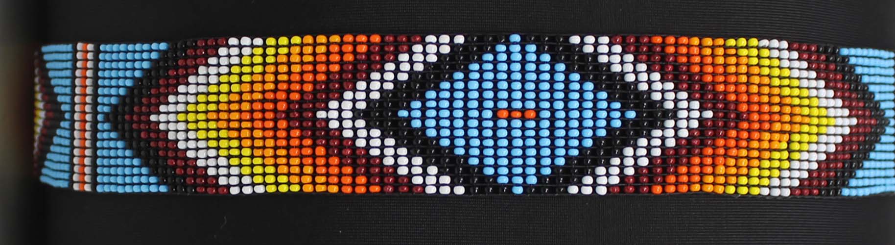 Western 1-1/4" Wide Unisex Handmade Beaded Rodeo Stretchy Elastic Hat Band 24RSE01