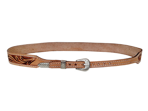 Western Tan Leather Hatband 5/8" Floral Tooled Adjustable Buckle Classic Cowboy Style 24RSK03TN-C