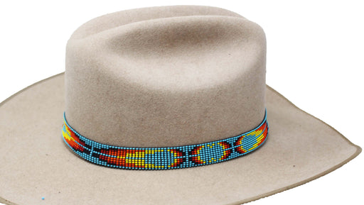 3/4" Western Handmade Beaded Southwest Rodeo Elastic Stretchy Hat Band 24RTE02