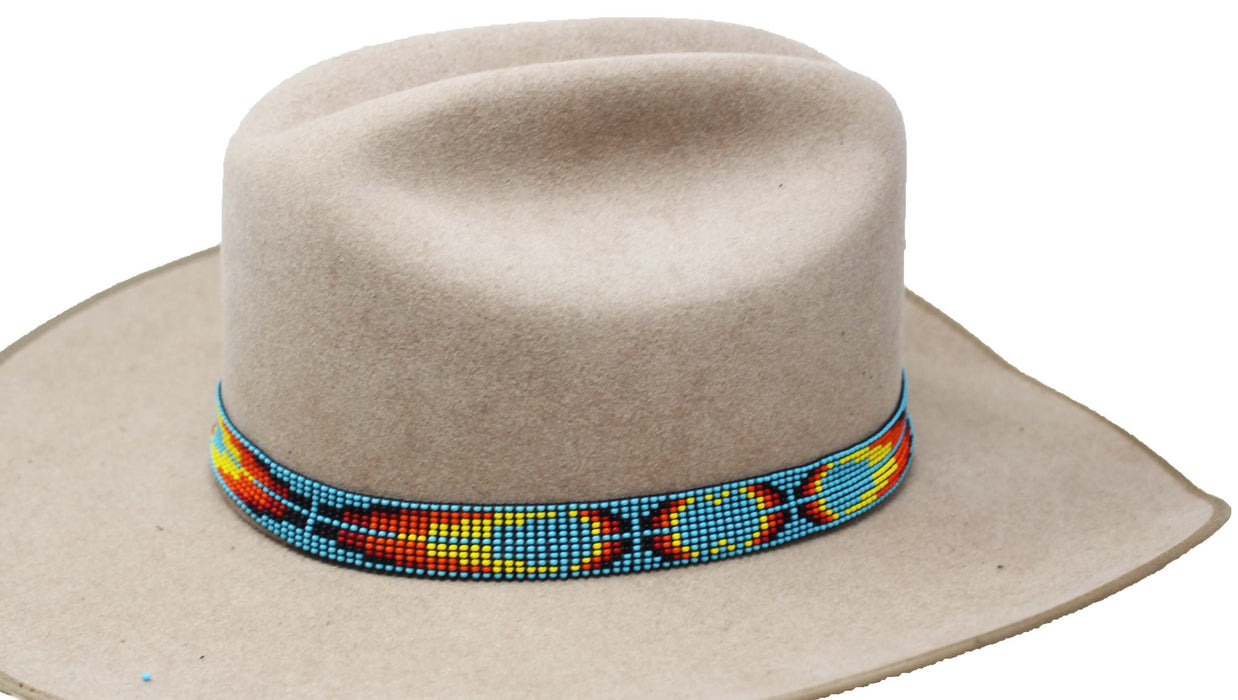 3/4" Western Handmade Beaded Southwest Rodeo Elastic Stretchy Hat Band 24RTE02