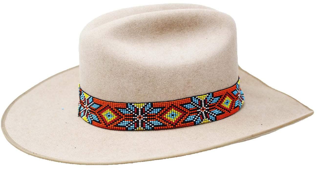 1-1/4" Western Handmade Beaded Southwest Rodeo Stretchy Hat Band Hat Band 24RTE20