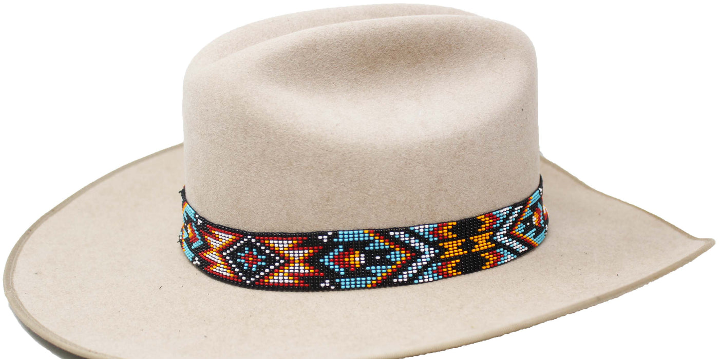 1-1/8" Western Handmade Beaded Southwest Rodeo Stretchy Hat Band Hat Band 24RTE26