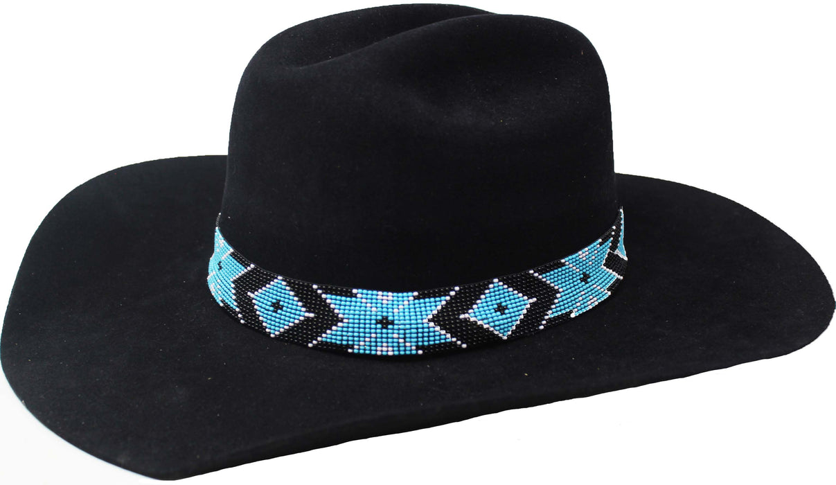 1" Western Handmade Beaded Southwest Rodeo Stretchy Hat Band Hat Band 24RTE32