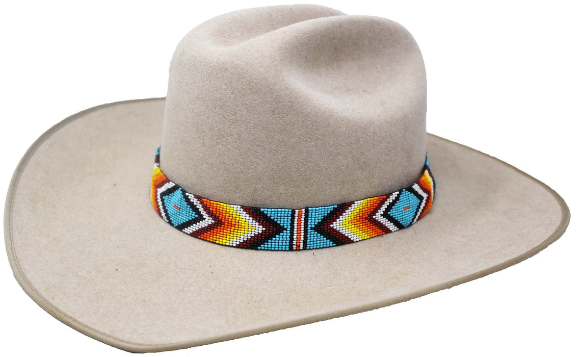 1-1/8" Western Handmade Beaded Southwest Rodeo Stretchy Hat Band Hat Band 24RTE33