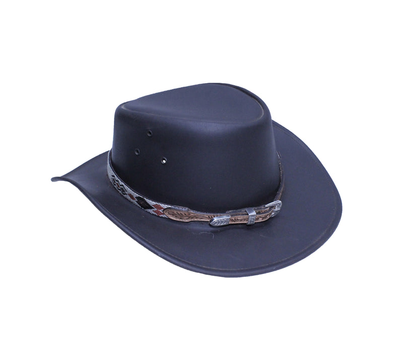 Western Tan Braided Leather Adjustable Buckle Hat Band with Buckle 24RTK