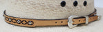 Western Tan Braided Leather Adjustable Buckle Hat Band with Buckle 24RTK