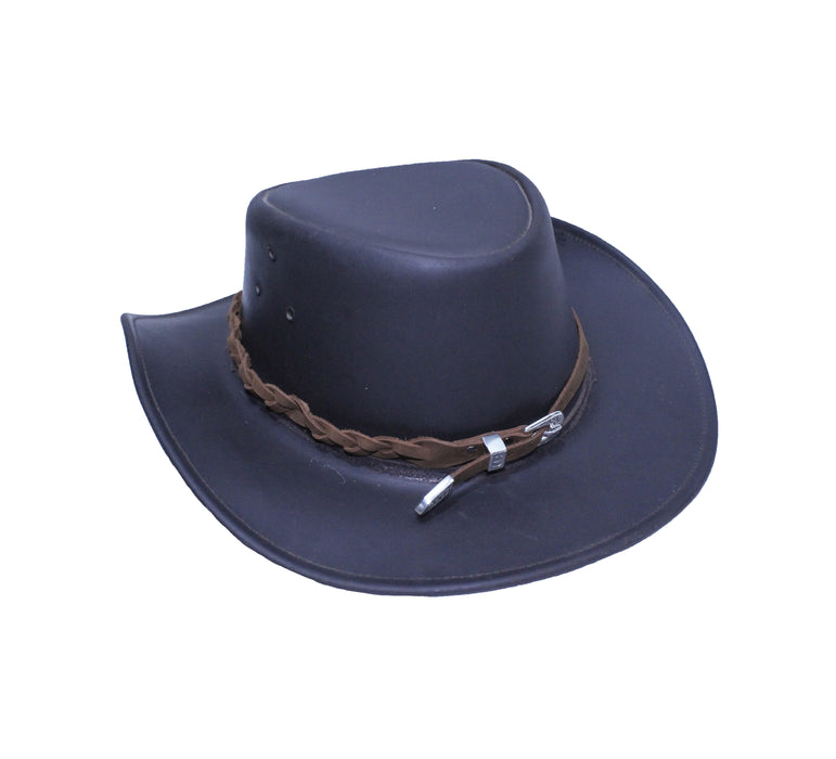 Western Tan Braided Leather Adjustable Buckle Hat Band with Buckle 24RTK