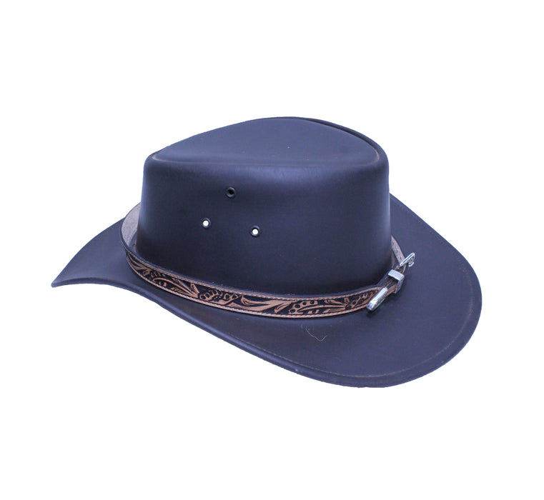 Western Tan Braided Leather Adjustable Buckle Hat Band with Buckle 24RTK