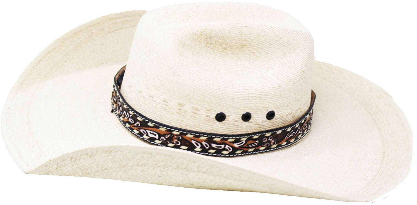 1" Wide Handcrafted Western Floral Tooled Leather Hat Band 24RTL