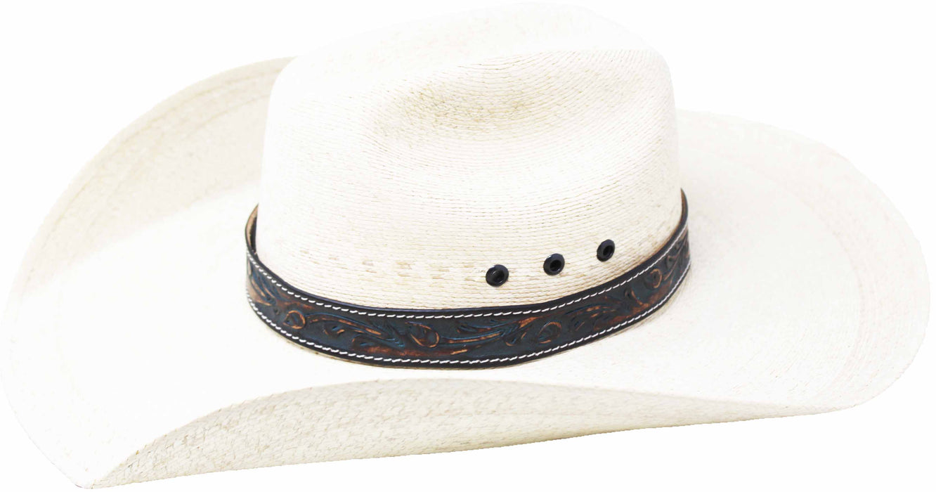 1" Wide Handcrafted Western Floral Tooled Leather Hat Band 24RTL