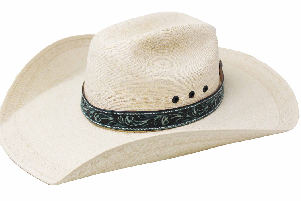 1" Wide Handcrafted Western Floral Tooled Leather Hat Band 24RTL