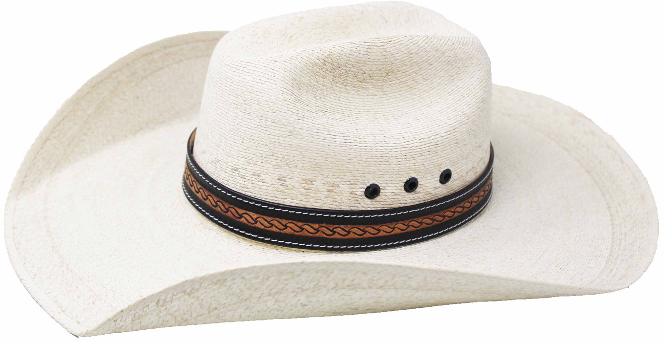 1" Wide Handcrafted Western Floral Tooled Leather Hat Band 24RTL