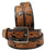 53-54  Tackrus Handmade Basket Weave Tool Western LEATHER MENS BELT Brown 2609RS04