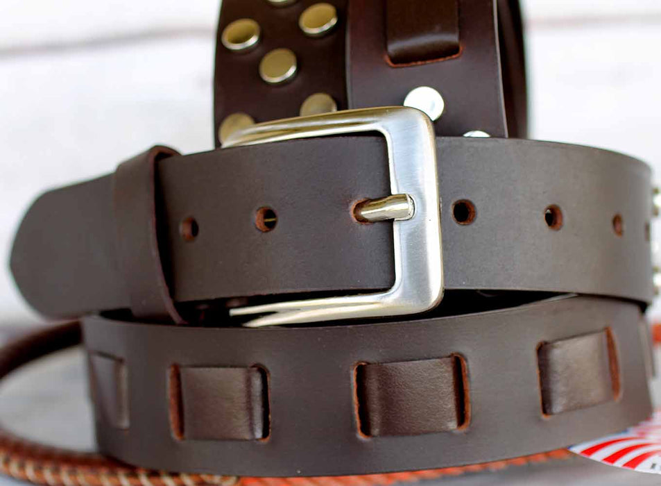 S  Unisex Full Grain Cowhide 100% Leather Casual Dress Belt Brown 2611RS01