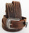 3D Belt Western Men's Genuine Work Heavy Duty Leather Brown Double Stitched 261224