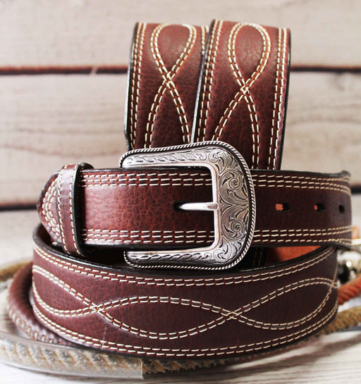 3D USA 1-1/2” Dark Brown Men's Western Fashion 100% Leather Belt 261357