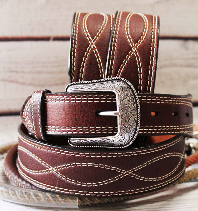3D USA 1-1/2” Dark Brown Men's Western Fashion 100% Leather Belt 261357
