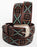 Belt Western Genuine Leather Hand Painted Floral Tooled Brown 261742
