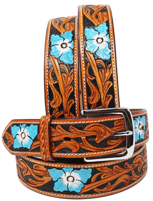 30-60  ProRider HANDMADE Floral TOOLED HEAVY DUTY WESTERN LEATHER BELT 2617RS