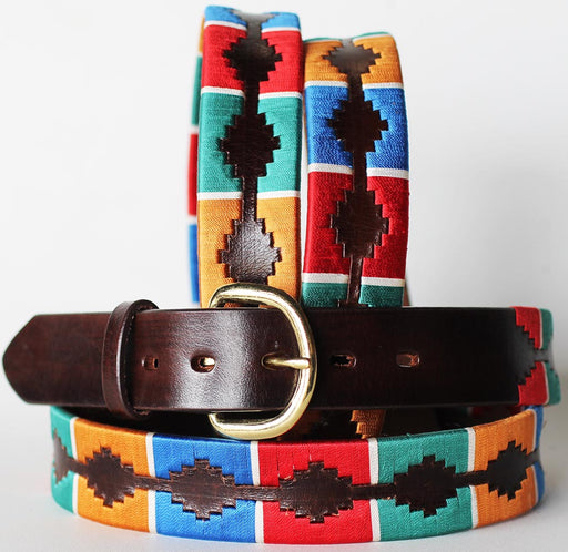 Hand Crafted Argentinian Brown Leather Polo Belt USA 2619RS