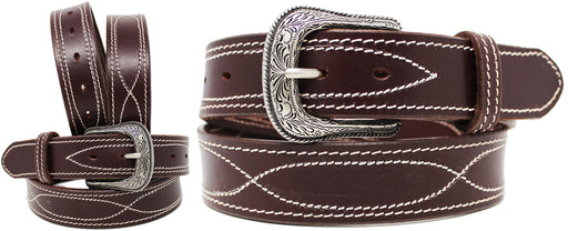 Western Heavy Duty Men Women Genuine Thick Cow Leather Belt Brown 2642RS