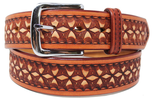 Western 1-1/2" Wide Rodeo Fashion Antique Tooled Leather Belt 2672RS