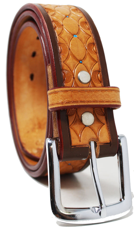 Western 1-1/2" Wide Rodeo Fashion Antique Tooled Leather Belt 2673RS