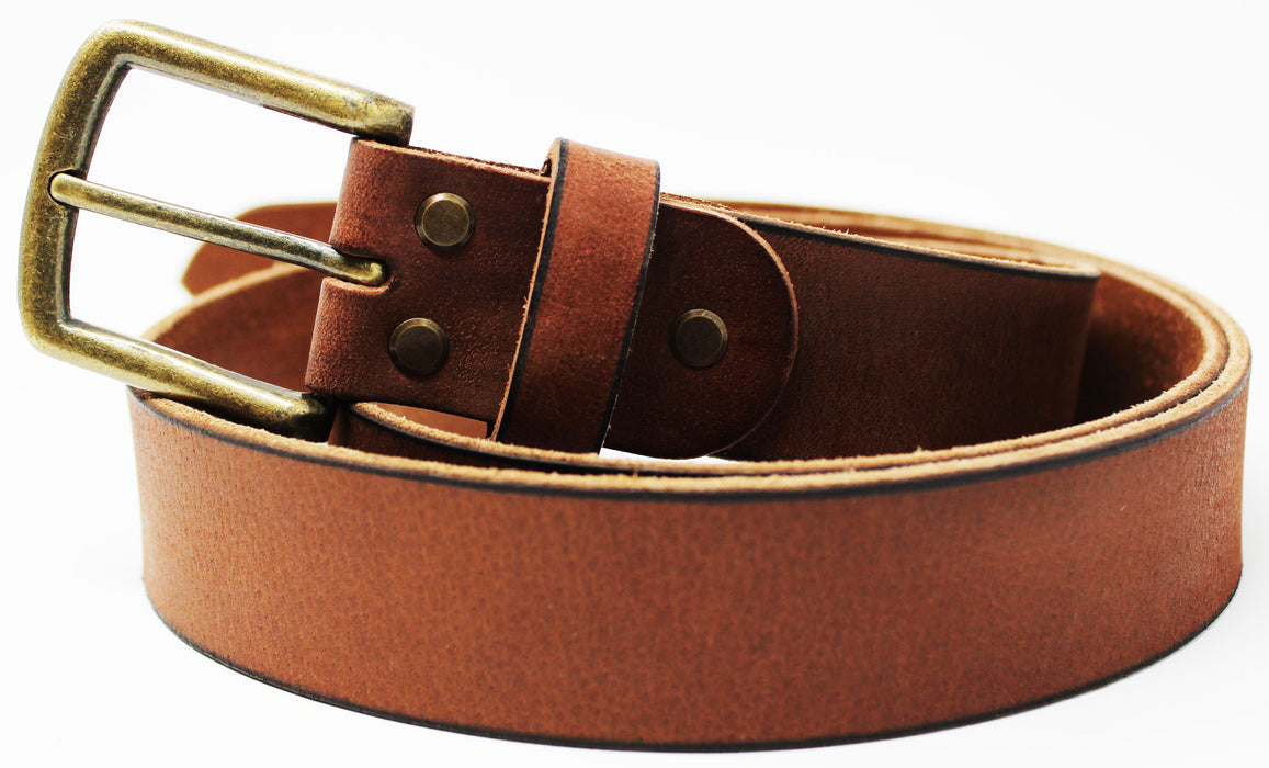 Mens Full Grain Genuine Leather Belt 1.5" Work Casual Belt Change Buckle 26AA06