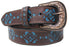 Western 1-1/2" Wide Brown Black Cow Leather Floral Casual Jean Belt Turquoise 26AA307