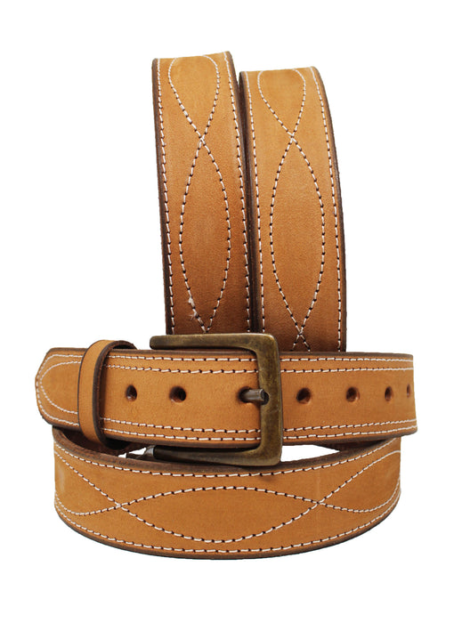Wide genuine leather belt