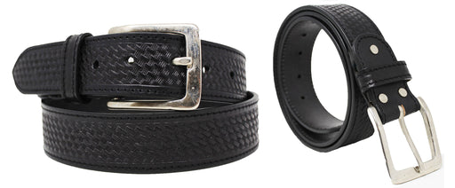 Men's 1-1/2" Wide Leather Basket Weave Black Brown Tan Belt 26AA90