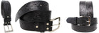 Men's 1-1/2" Wide Black Leather Basket Weave Tooled Belt 26AA95