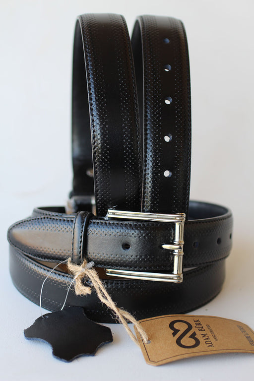 Adam Burk Men's 100% COW LEATHER Casual Dress Leather Belt Black 26AB07