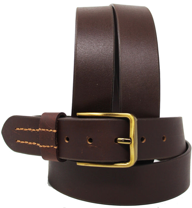 Men's Casual Jean Full-Grain Tan Brown Leather Belt 26AB10