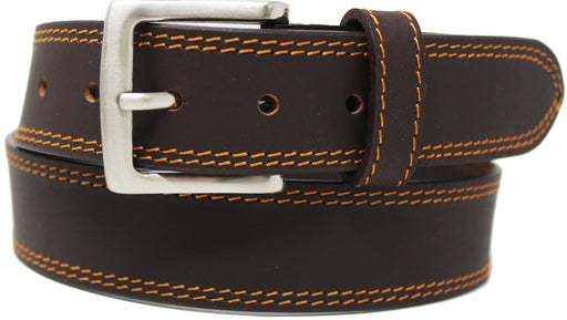 Men's Casual Jean Full-Grain Brown Leather Belt 26AB14