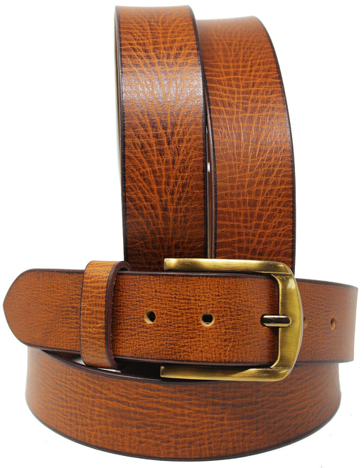 Men's Casual Jean Full-Grain Tan Leather Belt 26AB17