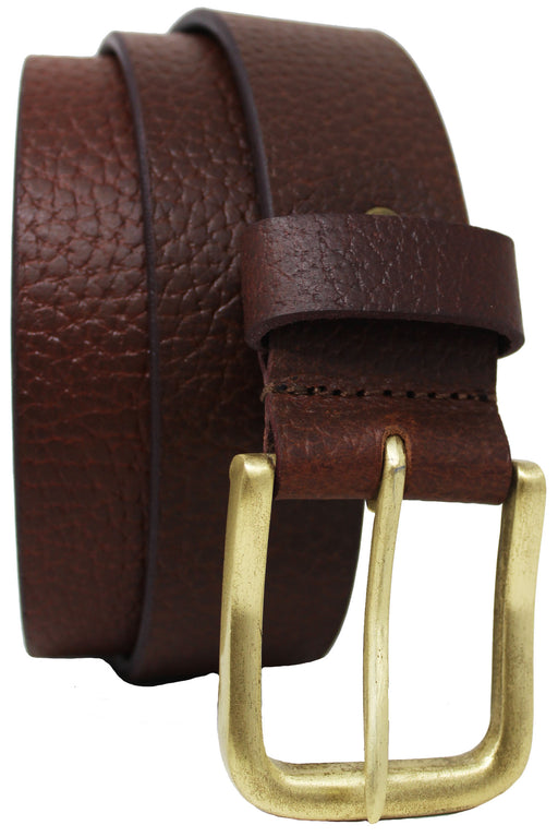 Men's Pebbled Full-Grain Leather Casual Jean Belt 26AX101