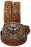 Men's 1-1/2" Wide Tan Leather Floral Tooled Casual Jean Belt 26FK