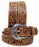 Kids Youth Young 1-1/4" Wide Tan Leather Floral Tooled Casual Jean Belt 26FKTooledC