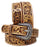 Men's 1-3/4" Wide Tan Leather Floral Tooled Casual Jean Belt 26FK03T