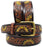 Men Women 1-1/2" Wide Tan Leather Floral Tooled Casual Jean Belt 26FKBrown