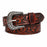 Challenger Western Leather Belt Turquoise Inlay Filigree Tooled Floral Cowboy Belt 1-1/2"