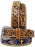 Western Two-Tone Floral Tooled Beaded Full-Grain Leather Belt 26FK29