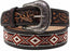 Men's Western 1-1/2" Wide Rodeo Fashion Antique Floral Tooled Multicolor Beaded Full-Grain Leather Belt 26FK32